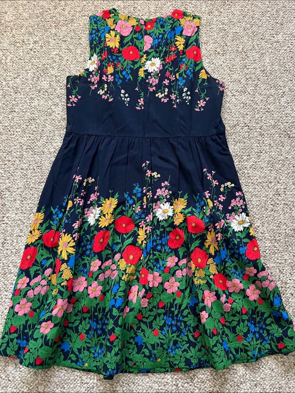 Boden  Navy Floral Sleeveless Dress with pockets - Picture 3 of 4